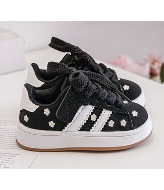 Stripe sneakers Flower Edition - Zwart
