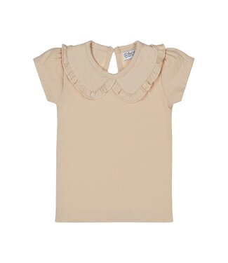 Dirkje  T-Shirt met grote kraag - Beige