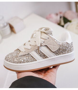 Glitter & Stripe sneakers - Goud