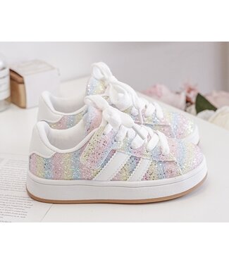 Glitter & Stripe sneakers - Regenboog