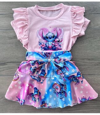 Draakjes en Boefjes Stitch 2-delige set - Licht Roze