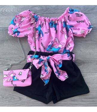 Draakjes en Boefjes Stitch set (met tasje) - Roze/Zwart