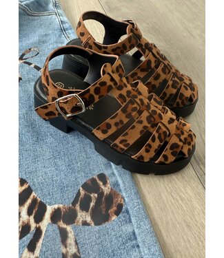 Chunky Sandalen - Leopard