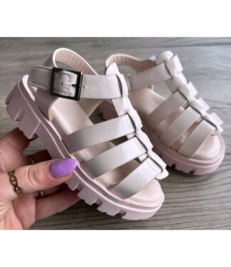 Chunky Sandalen - Roze (Met Klittenband)
