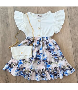 Bloemen jurk met tasje