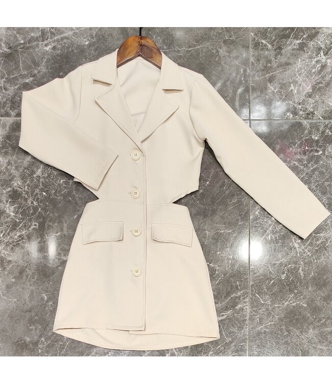 Open Side Dress - Beige