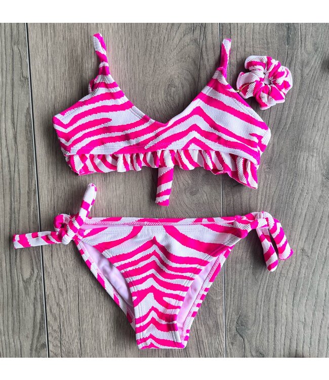 Zebraprint bikini (met scrunchie)
