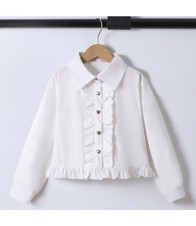 Blouse met hartjes knopen - Wit
