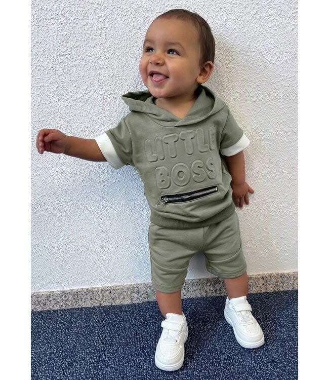 Draakjes en Boefjes Little Boss Short Set - Khaki