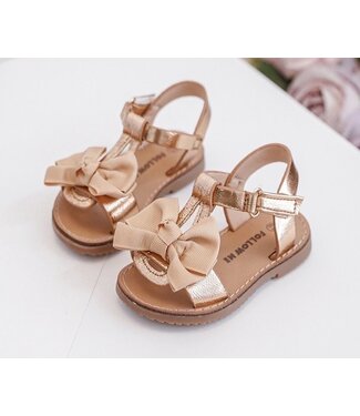 The Perfect Bow Sandals - Champagne  (Met Klittenband)
