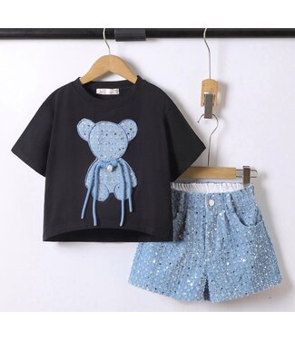 Diamond Bear Set - Denim/Zwart