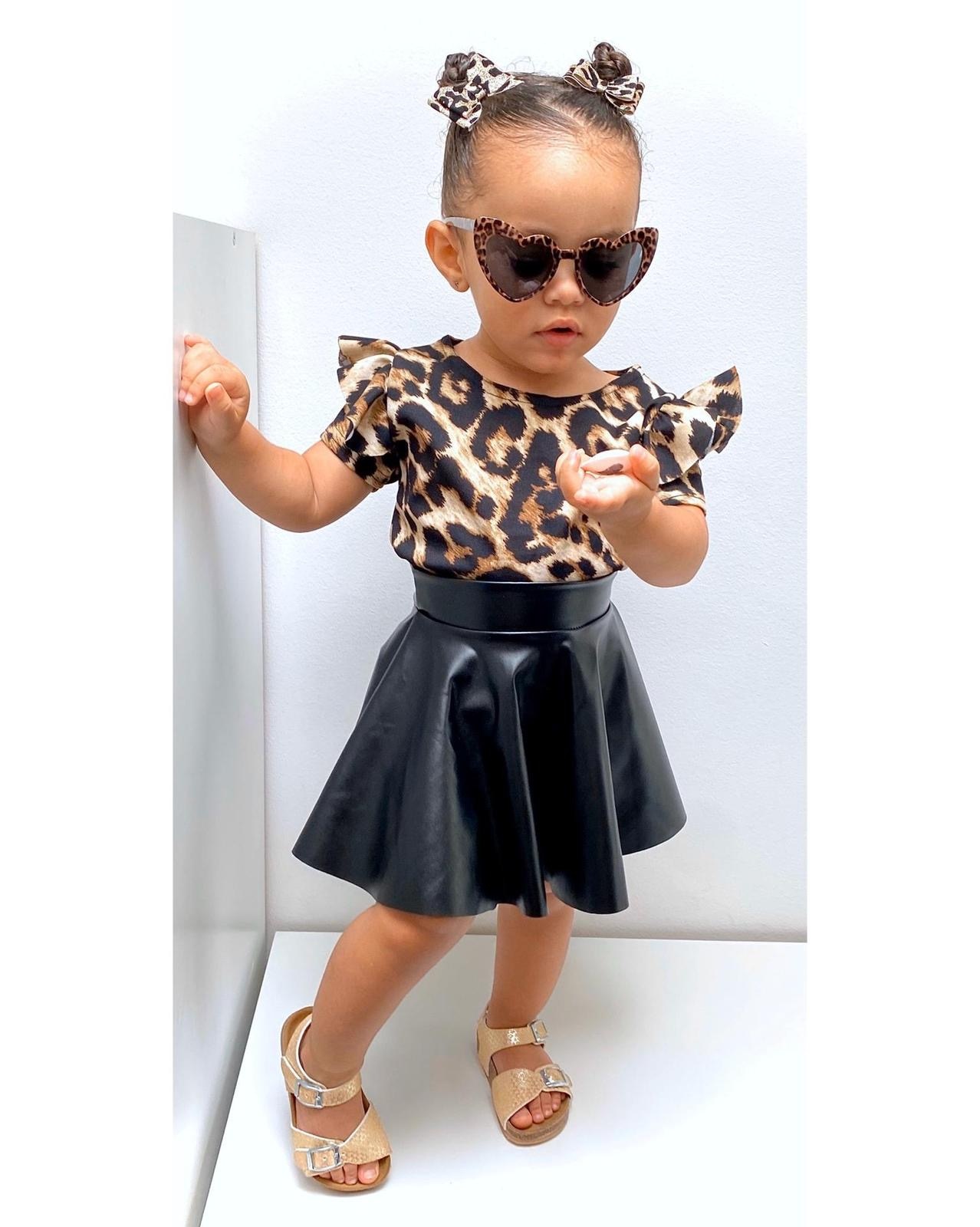 Ruffle T-Shirt - Leopard