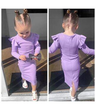 Draakjes en Boefjes Ruffle Jurkje Met Een Split - Lila