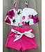 Short Flower set - Wit/Fuchsia