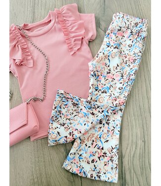Draakjes en Boefjes Flared broek met bloemenprint