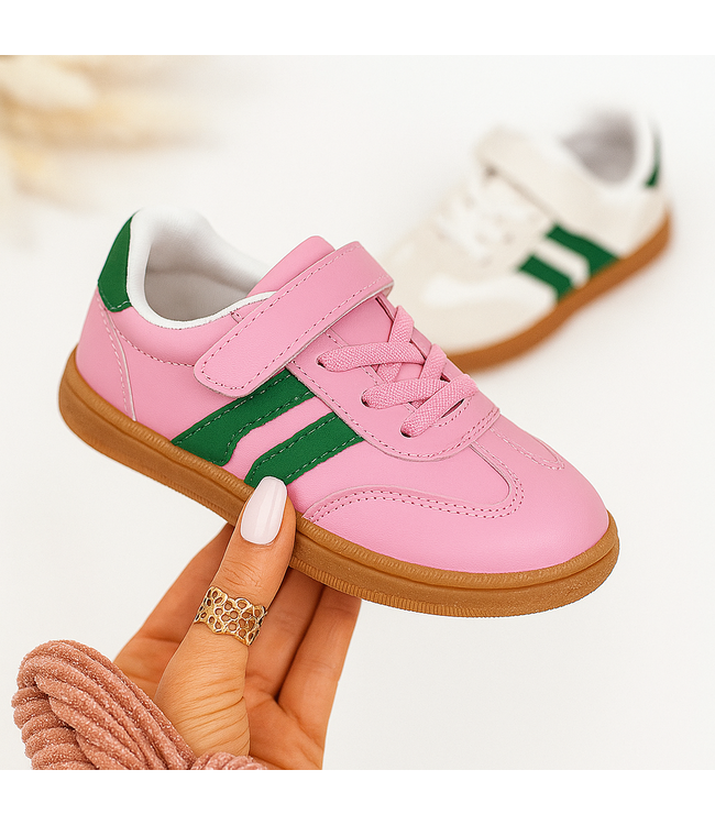 Green Stripe Sneakers - Roze