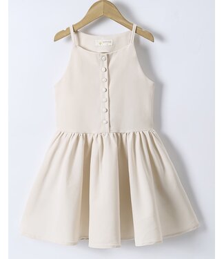 Button Basic Dress - Beige