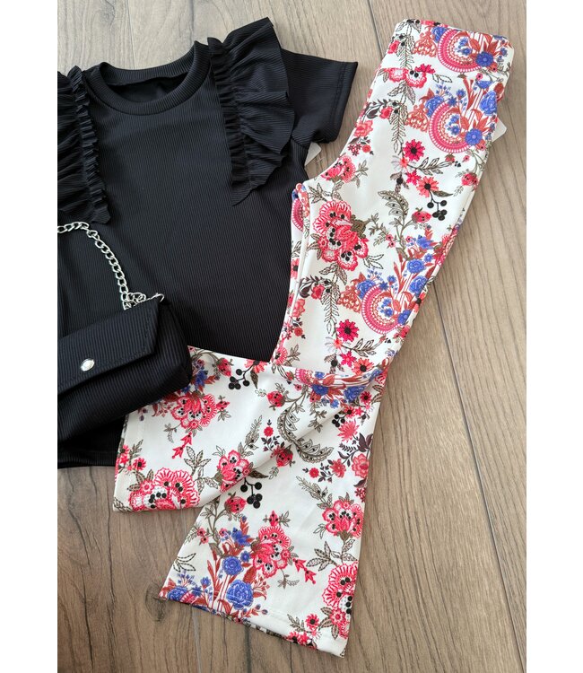 Draakjes en Boefjes Flared broek met bloemenprint