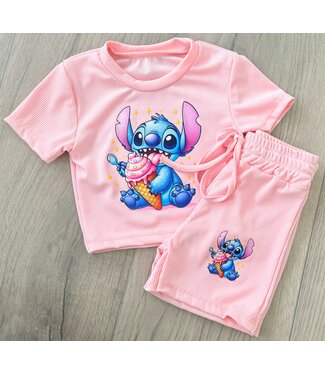 Stitch 2-delige set - Roze