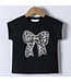 Leopard T-Shirt met strik - Zwart