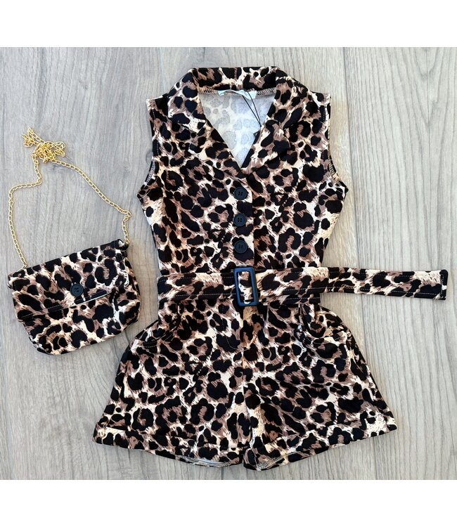 Leopard Jumpsuit met tasje