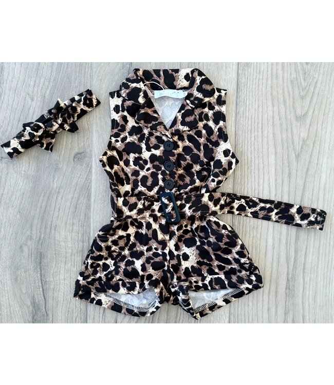 Leopard Jumpsuit met haarband