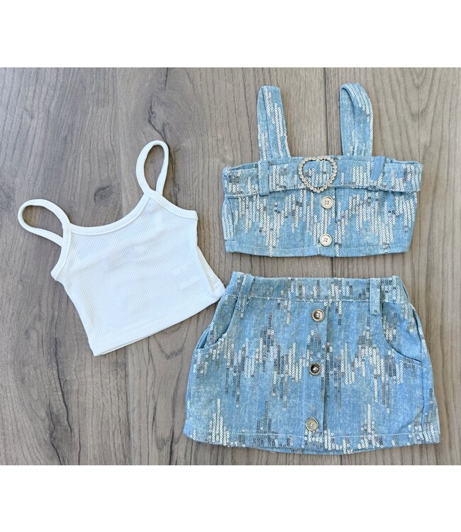 Paillets Denim Set