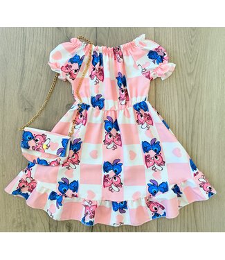 Stitch jurkje met tasje - Licht Roze