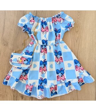 Stitch jurkje met tasje - Blauw