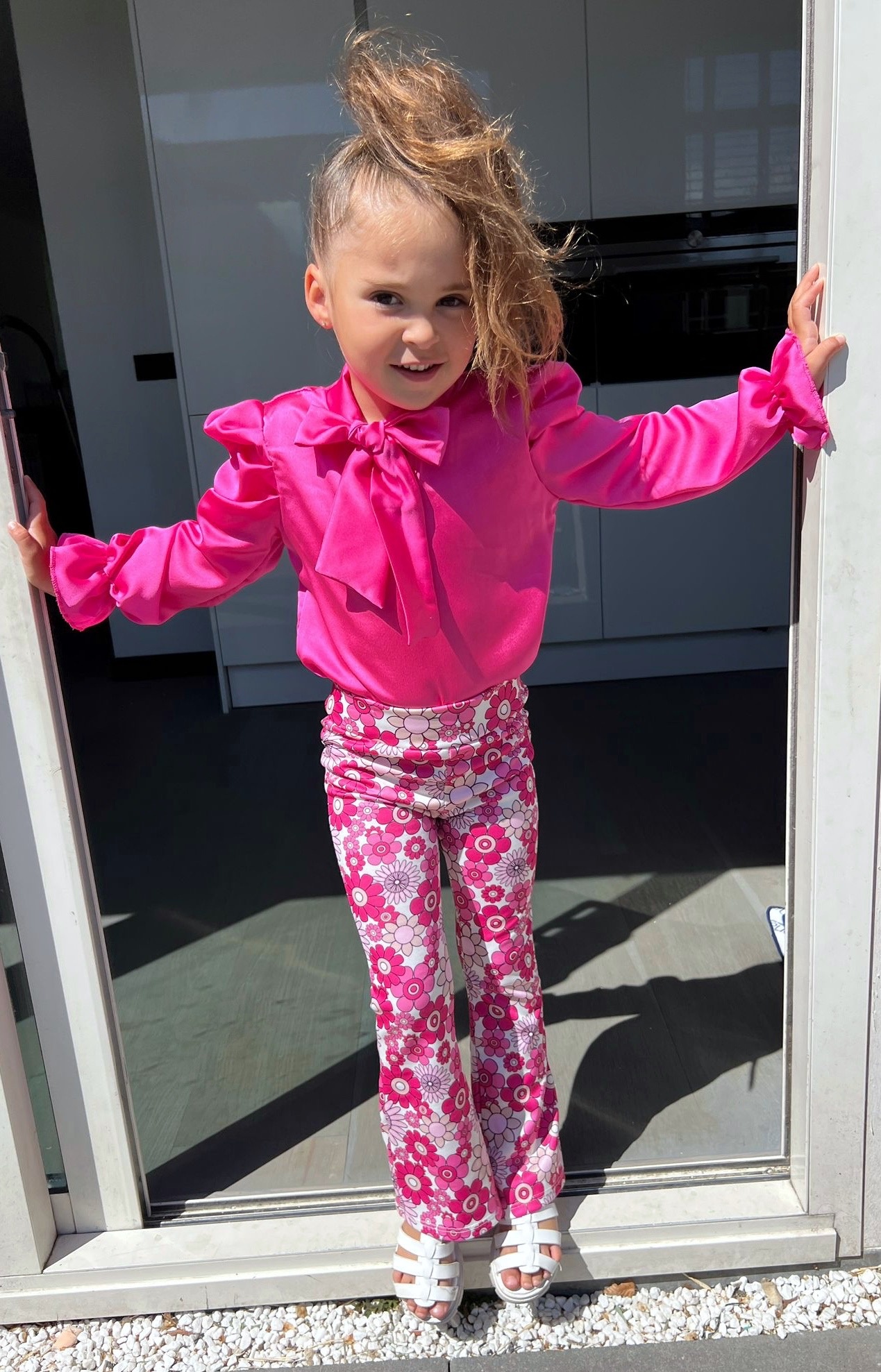 Flared broek met bloemenprint