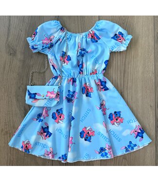 Stitch jurkje met tasje - Blauw