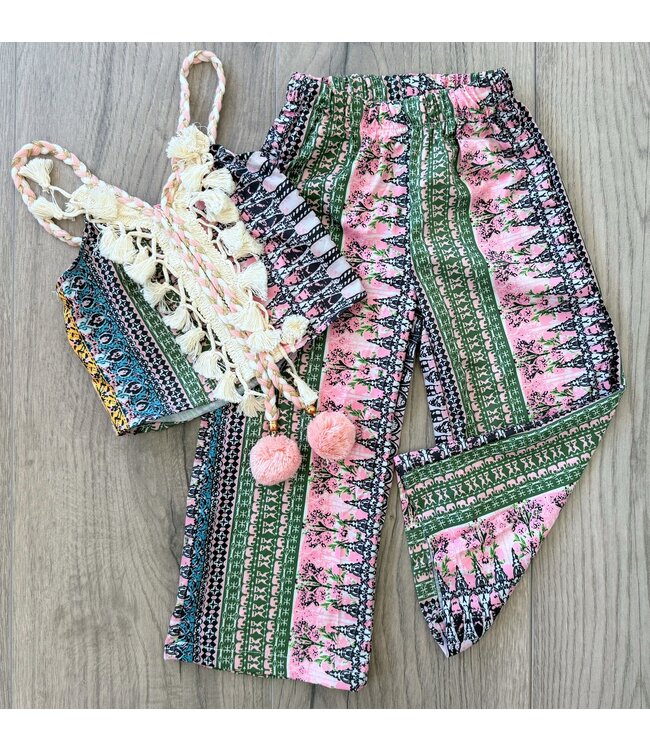 Bohemian meisjes set 2-delig – Franje top & broek
