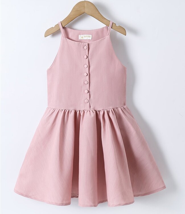 Button Basic Dress - Roze (Verzenddatum 19 Juni)