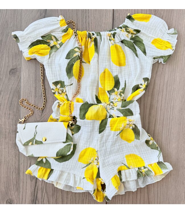 Mousseline 2-delige set (Met Tasje) - Lemon
