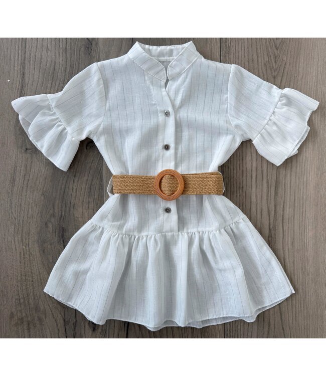 Belted dress - Wit