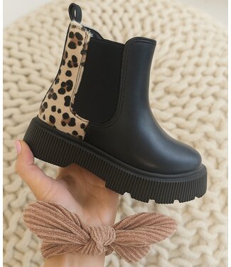 Chelsea Boots - Zwart/Leopard (Verzenddatum 26 juni)
