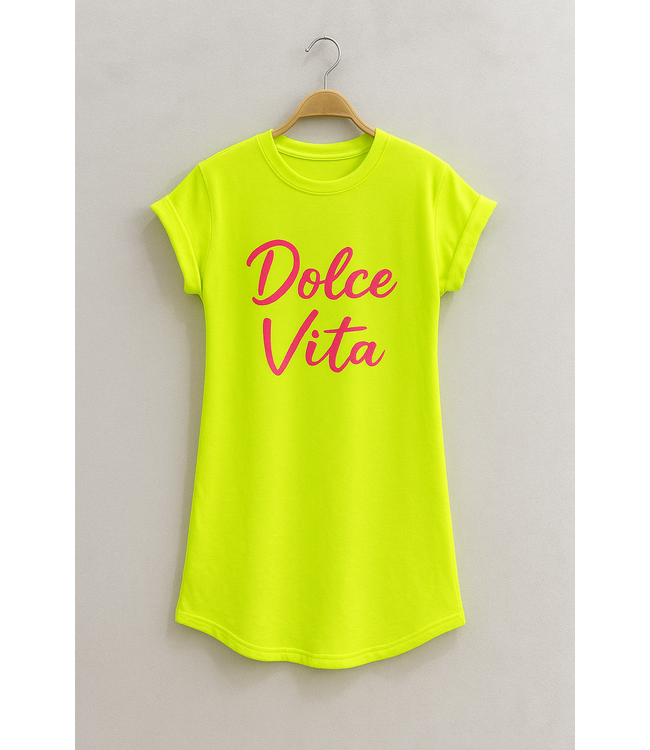Dolce Vita T-Shirt Dress - Neon Geel