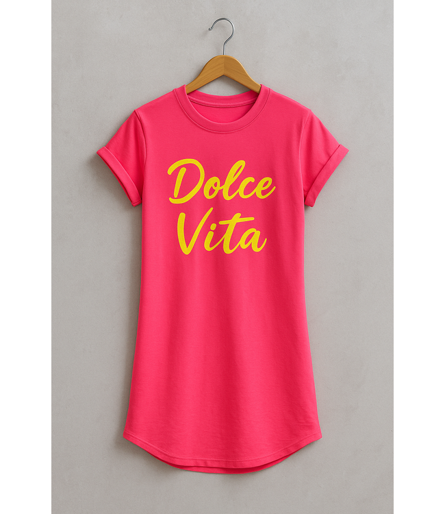 Dolce Vita T-Shirt Dress - Neon Roze