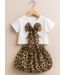 Leopard Bow Set - Wit