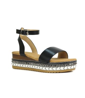 Espadrilles met hoge zool - Zwart
