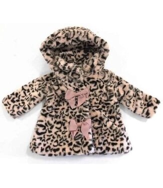 Fluffy winterjas - Leopardprint roze