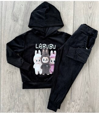 Labubu Velvet Set - Zwart