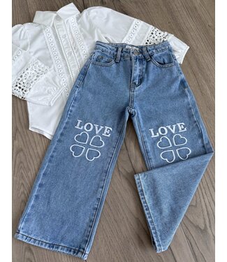 Denim white Heart Jeans