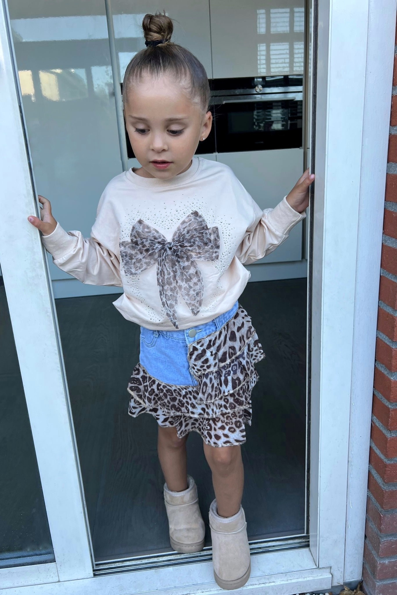 Leopard Spijkerrok