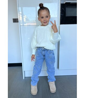 Denim jeans met hartjes