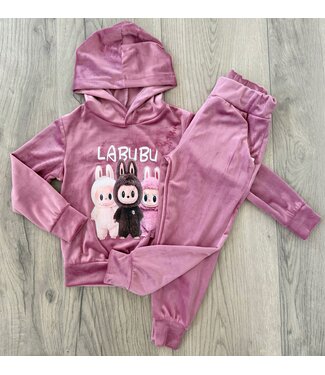 Labubu Velvet Set - Oud Roze