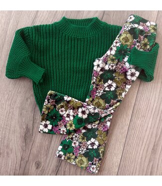 Draakjes en Boefjes Velvet flared broek met bloemenprint