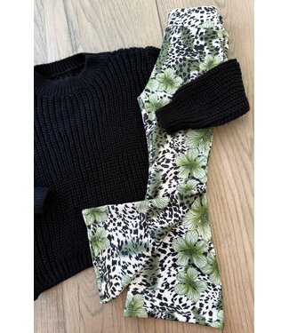 Draakjes en Boefjes Flared broek met Leopard- en bloemenprint