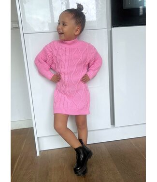 Draakjes en Boefjes Cable sweater dress - Roze