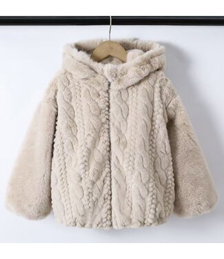 Fluffy Jasje met Capuchon - Beige